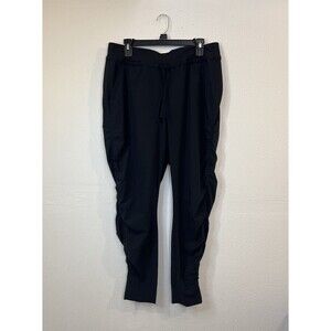 ATHLETA Attitude  Women’s Sz  12 Black Pant Jogger Ruched